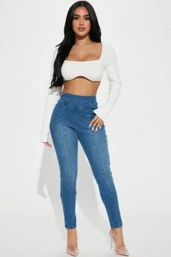 Fashion Nova Picture Perfect Sculpting Stretch Skinny Jeans - Dark Wash