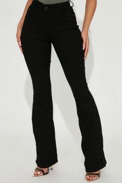 Fashion Nova Sin City Stretch Flare Jeans - Black