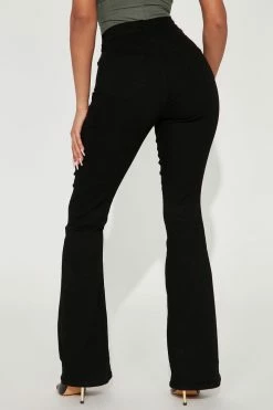 Fashion Nova Sin City Stretch Flare Jeans - Black
