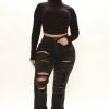 Promo ๐ Fashion Nova Favorite Getaway Destroyed Straight Leg ๐ Jeans - Black ๐ 1 Fashion Nova Favorite Getaway Destroyed Straight Leg Jeans - Black