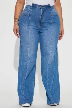 Deals 🤩 Fashion Nova London Bridge Cut Off Waistband Baggy 👖 Jeans - Medium Wash ✨ 12 Fashion Nova London Bridge Cut Off Waistband Baggy Jeans - Medium Wash