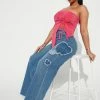 Fashion Nova Melt My Heart Wide Leg Jeans - Medium Blue Wash