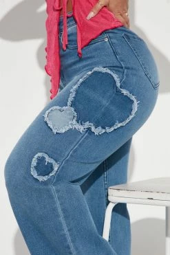 Fashion Nova Melt My Heart Wide Leg Jeans - Medium Blue Wash