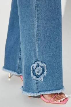 Fashion Nova Melt My Heart Wide Leg Jeans - Medium Blue Wash