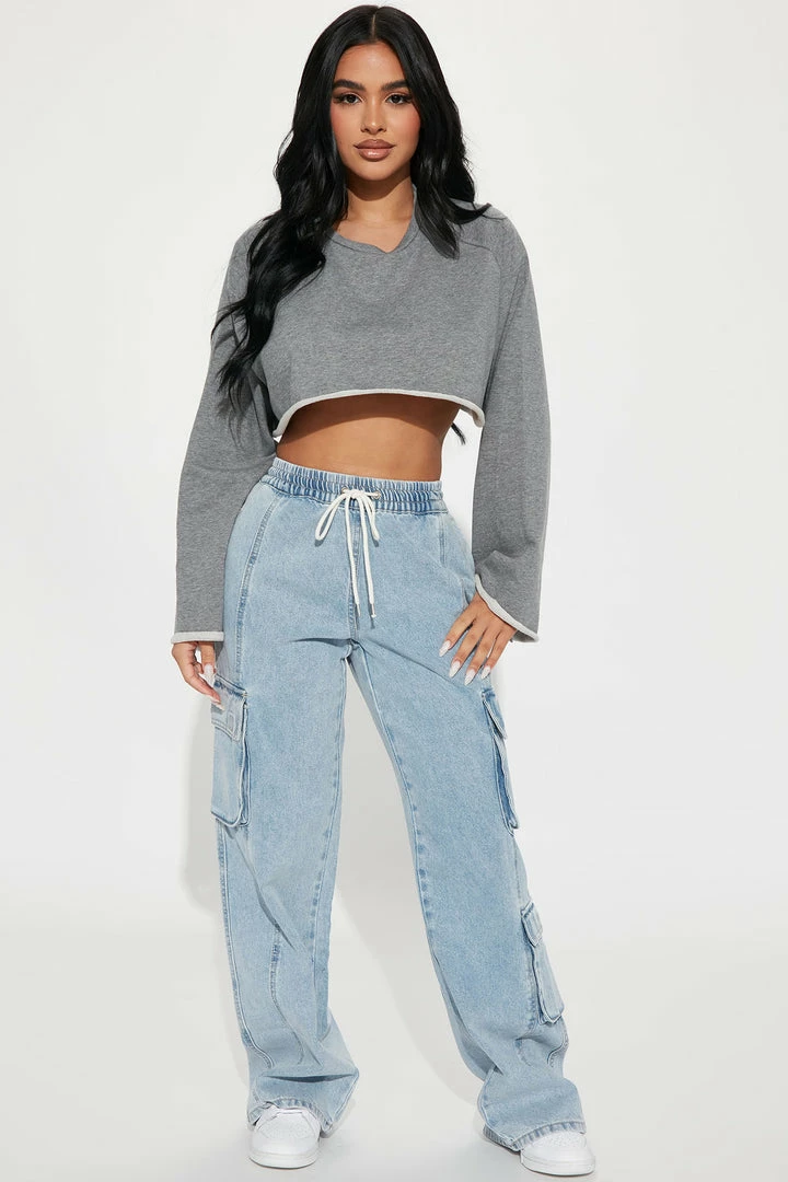 Best deal 🛒 Fashion Nova Gotta Go High Rise Easy Waist Cargo Jean - Light Wash ⌛ 3 Fashion Nova Gotta Go High Rise Easy Waist Cargo Jean - Light Wash
