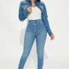 Fashion Nova Petite Flex Game Strong Super High Rise Skinny Jeans - Light Blue Wash
