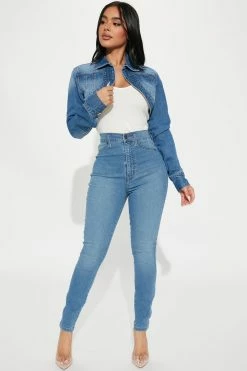 Fashion Nova Petite Flex Game Strong Super High Rise Skinny Jeans - Light Blue Wash