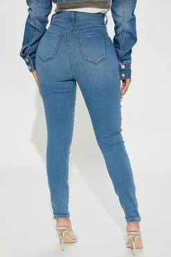 Fashion Nova Petite Flex Game Strong Super High Rise Skinny Jeans - Light Blue Wash