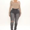 Cheapest ๐งจ Fashion Nova Going Out High Rise Stretch Skinny ๐ Jeans - Grey โจ 1 Fashion Nova Going Out High Rise Stretch Skinny Jeans - Grey
