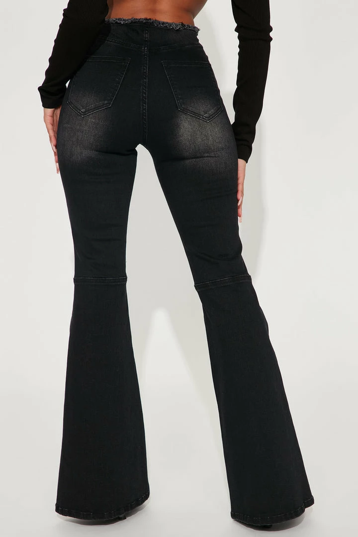 Discount π₯ Fashion Nova Such A Mood Lace Up Ripped Flare π Jeans - Black π 5 Fashion Nova Such A Mood Lace Up Ripped Flare Jeans - Black