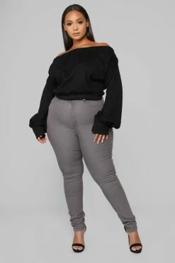 Fashion Nova The Right Angle Skinny Jeans - Grey
