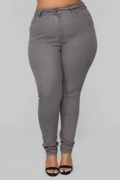 Fashion Nova The Right Angle Skinny Jeans - Grey