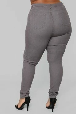 Fashion Nova The Right Angle Skinny Jeans - Grey