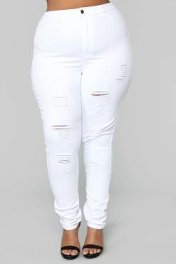 Fashion Nova Skinny Jeans Hit The Freeway Jeans - White