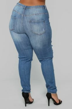 Fashion Nova Back To Back Jeans - Medium Blue