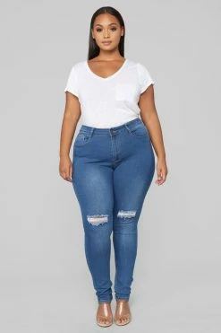 Fashion Nova Party Monster Booty Lifter Skinny Jeans - Medium Blue