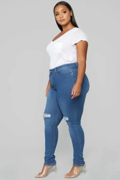 Fashion Nova Party Monster Booty Lifter Skinny Jeans - Medium Blue