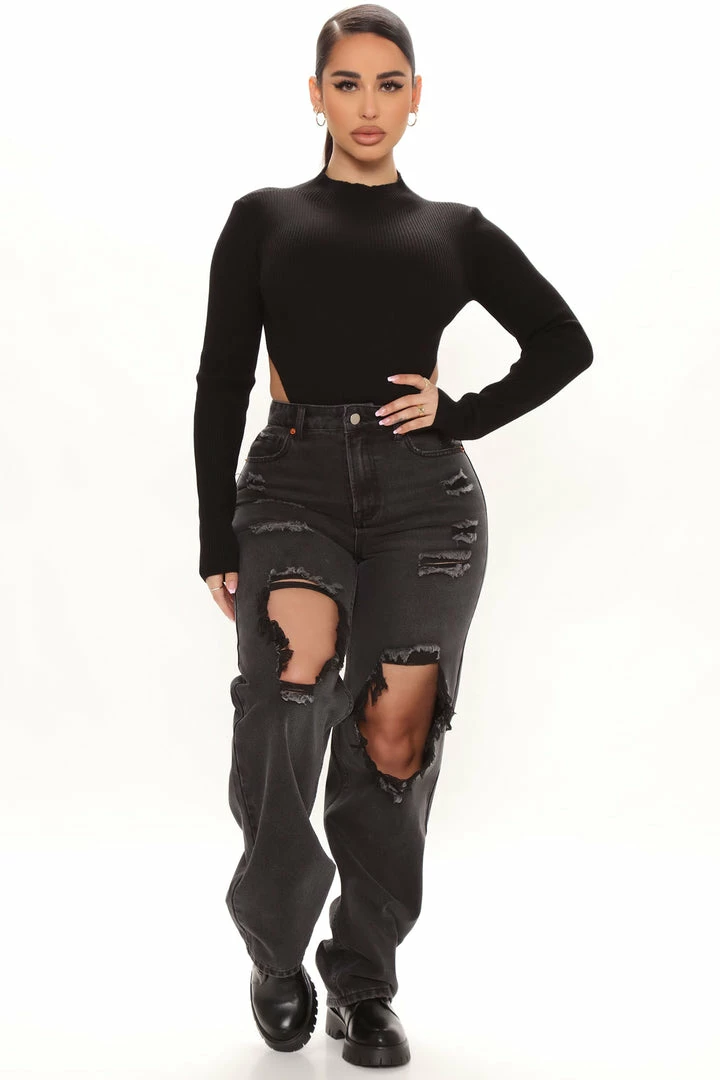 Best reviews of ๐ Fashion Nova Go Bestie Ripped Straight Leg ๐ Jeans - Black โ 4 Fashion Nova Go Bestie Ripped Straight Leg Jeans - Black