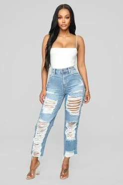Fashion Nova Prescott Boyfriend Jeans - Medium Blue Wash