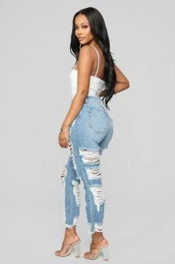 Fashion Nova Prescott Boyfriend Jeans - Medium Blue Wash