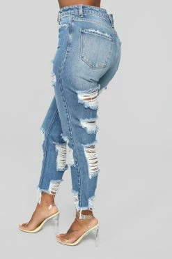 Fashion Nova Bennie Boyfriend Jeans - Medium Blue Wash