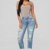Fashion Nova Gerrit Boyfriend Jeans - Medium Blue Wash
