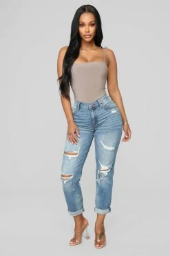 Fashion Nova Gerrit Boyfriend Jeans - Medium Blue Wash
