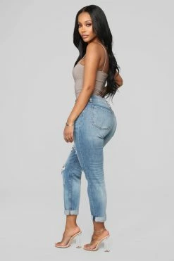 Fashion Nova Gerrit Boyfriend Jeans - Medium Blue Wash