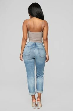 Fashion Nova Gerrit Boyfriend Jeans - Medium Blue Wash