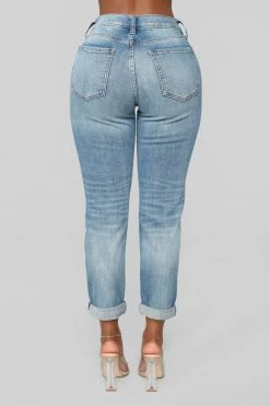 Fashion Nova Gerrit Boyfriend Jeans - Medium Blue Wash