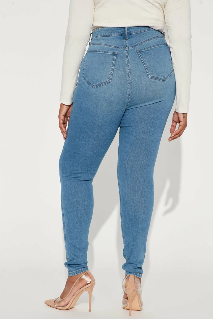 Fashion Nova Tall Flex Game Strong Super High Rise Skinny Jeans - Light Blue Wash