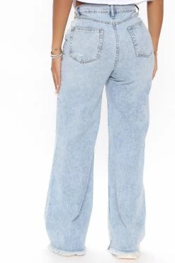 Fashion Nova Dance Till Dawn High Rise Baggy Jeans - Bleach Blue Wash