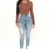 New 🎁 Fashion Nova The Comeback High Rise Skinny 👖 Jeans - Light Blue Wash 😀 1 Fashion Nova The Comeback High Rise Skinny Jeans - Light Blue Wash