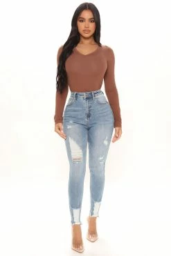 Fashion Nova The Comeback High Rise Skinny Jeans - Light Blue Wash