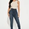 Fashion Nova Petite Dare Devil High Rise Skinny Jeans - Dark Wash