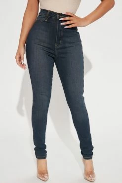 Fashion Nova Petite Dare Devil High Rise Skinny Jeans - Dark Wash