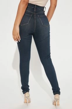 Fashion Nova Petite Dare Devil High Rise Skinny Jeans - Dark Wash