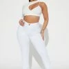 Outlet ๐ Fashion Nova See Me High Rise Stacked Straight Leg ๐ Jeans - White โค๏ธ 2 Fashion Nova See Me High Rise Stacked Straight Leg Jeans - White