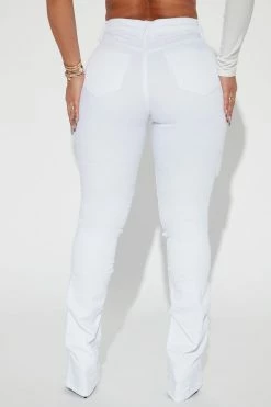 Outlet ๐ Fashion Nova See Me High Rise Stacked Straight Leg ๐ Jeans - White โค๏ธ 7 Fashion Nova See Me High Rise Stacked Straight Leg Jeans - White