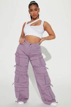 Fashion Nova Big Attitude Cargo Jean - Lavender