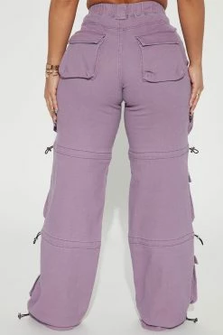 Fashion Nova Big Attitude Cargo Jean - Lavender
