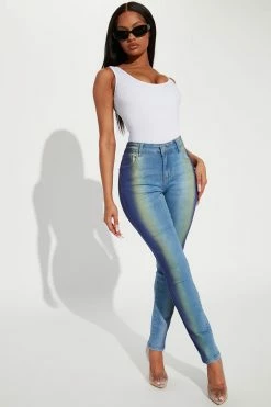 Fashion Nova In Motion Gradient Skinny Jean - Dark Wash