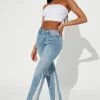 Fashion Nova Flare Jeans Southern Charm Distressed Flare Jean - Light Blue Wash