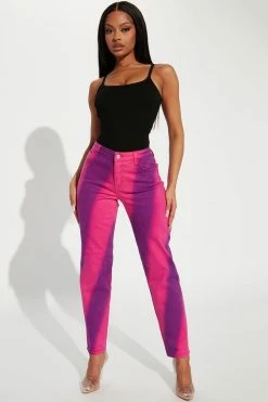Fashion Nova New Obsession Slim Straight Leg Jean - Pink