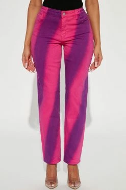 Fashion Nova New Obsession Slim Straight Leg Jean - Pink