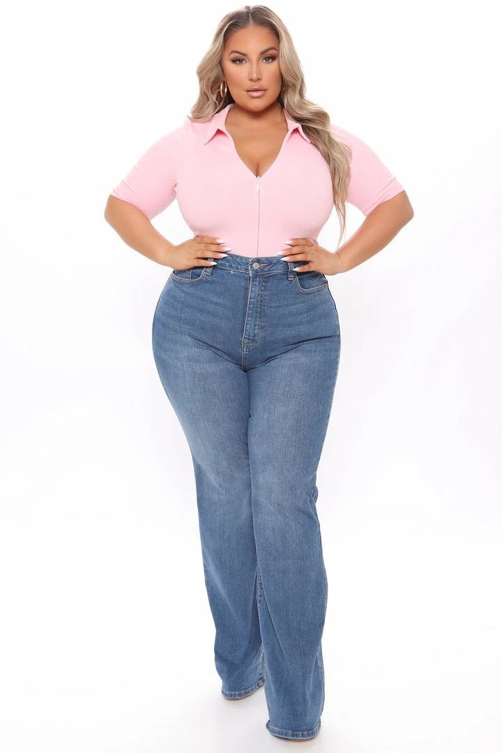 Fashion Nova Affair Of The Flare Stretch Jeans - Medium Blue Wash