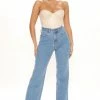 Fashion Nova Sweet Love Straight Leg Jeans - Light Blue Wash