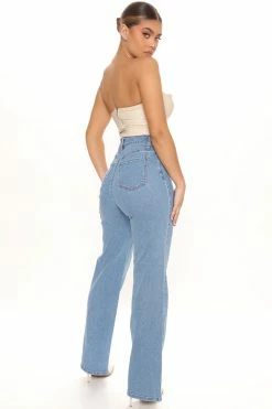 Fashion Nova Sweet Love Straight Leg Jeans - Light Blue Wash