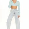 Fashion Nova Baggy Jeans All That Matters Straight Leg Jeans - Light Blue Wash