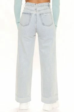 Fashion Nova Baggy Jeans All That Matters Straight Leg Jeans - Light Blue Wash